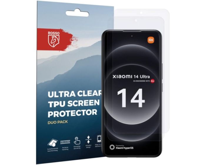 Rosso Ultra Clear Screen Protector Μεμβράνη Προστασίας Οθόνης 2 Τεμάχια (Xiaomi 14 Ultra)