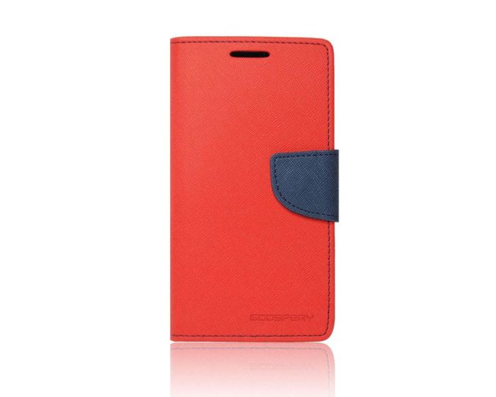 Mercury Fancy Diary Θήκη Πορτοφόλι με δυνατότητα Stand Red / Navy (LG G4 Stylus)
