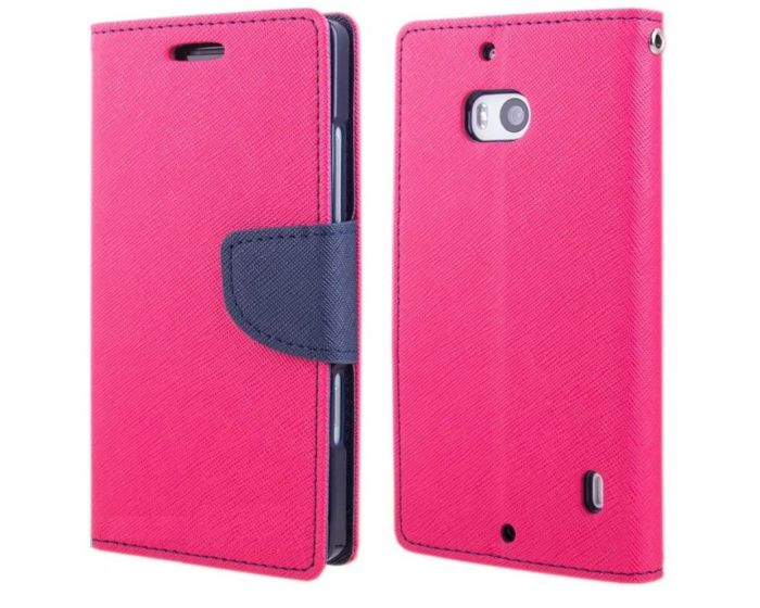 Mercury Fancy Diary Θήκη Πορτοφόλι με δυνατότητα Stand Pink / Navy (Nokia Lumia 930)