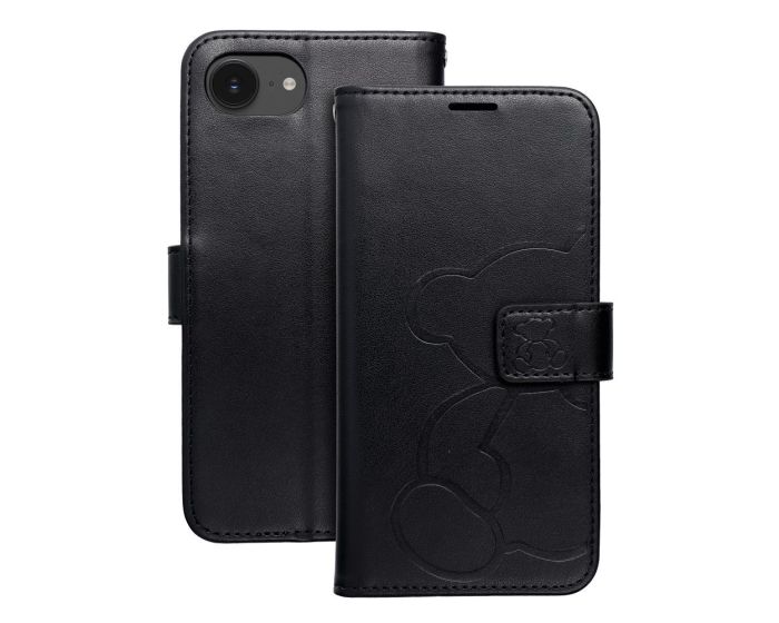 Forcell MEZZO Smart Book Case με Δυνατότητα Stand Θήκη Πορτοφόλι Black Teddy Bear (iPhone 16e / 17e) - MT79410
