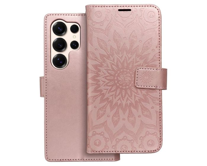 Forcell MEZZO Smart Book Case με Δυνατότητα Stand Θήκη Πορτοφόλι Rose Gold Mandala (Samsung Galaxy S25 Ultra) - MT79441