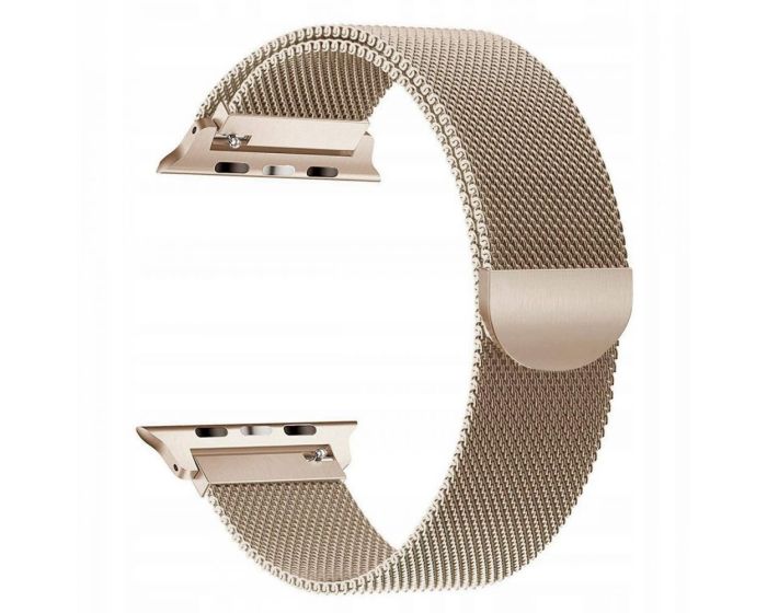 TECH-PROTECT Milanese Stainless Steel Watch Strap Gold (περιλαμβάνει τα μεταλλικά κουμπώματα) για Apple Watch 42/44/45mm (1/2/3/4/5/6/7/SE)