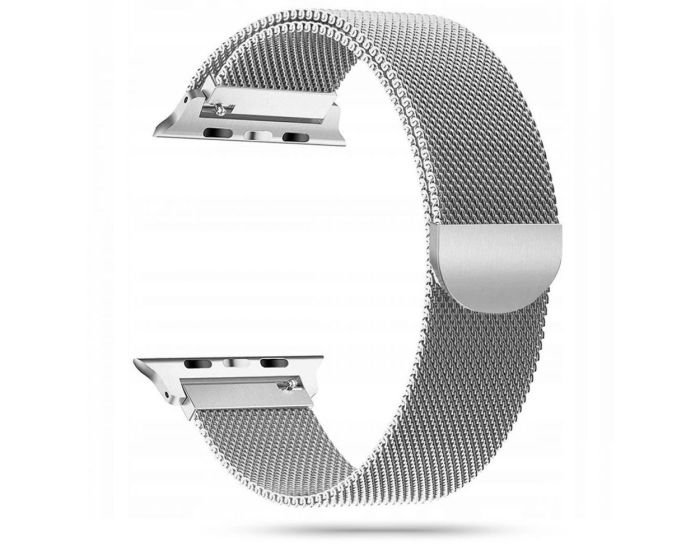 TECH-PROTECT Milanese Stainless Steel Watch Strap Silver (περιλαμβάνει τα μεταλλικά κουμπώματα) για Apple Watch 42/44/45/49mm (1/2/3/4/5/6/7/8/9/SE/ULTRA)