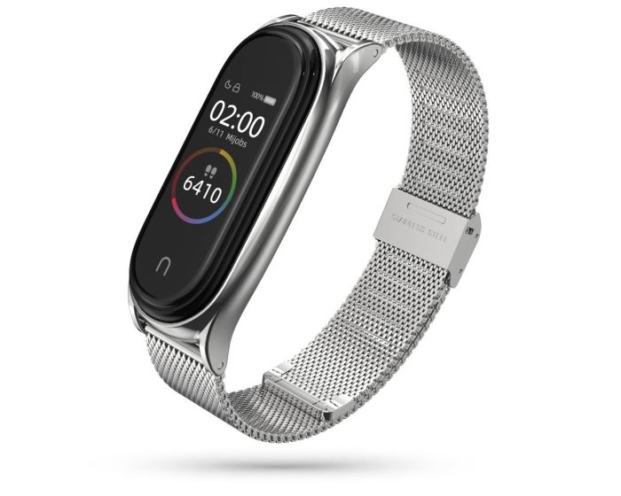 TECH-PROTECT Milanese Stainless Steel Watch Strap Silver για Xiaomi Mi Band 5 / 6