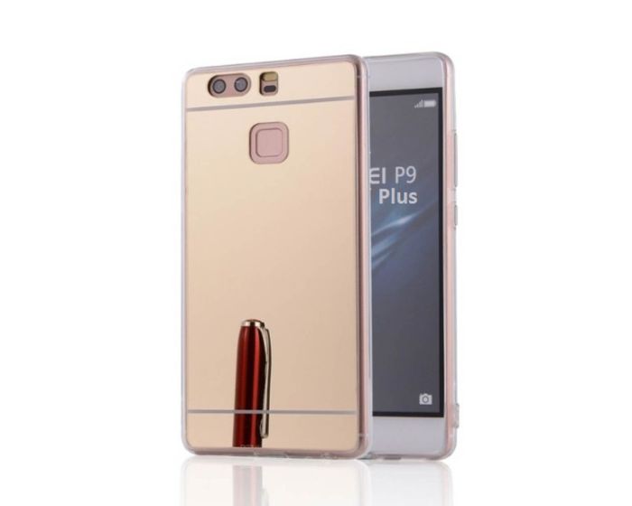 Forcell Mirror Slim Fit Gel Case Θήκη Σιλικόνης Gold (Huawei P9)