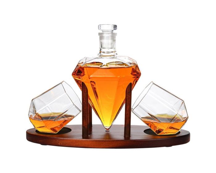 MikaMax Deluxe Diamond Decanter Set – Σετ Κρυστάλλινης Καράφας Deluxe Diamond