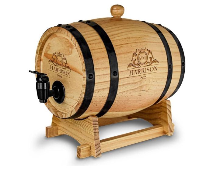 MikaMax Wooden Barrel Dispenser – Ξύλινο Βαρέλι Αποθήκευσης και Σερβιρίσματος 3 Λίτρων με Βρυσάκι για Αυθεντική Εμπειρία