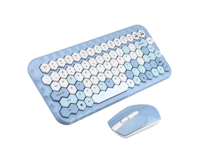 MOFII Honey Keyboard + Mouse Σετ Ασύρματο Πληκτρολόγιο με Ποντίκι - Blue