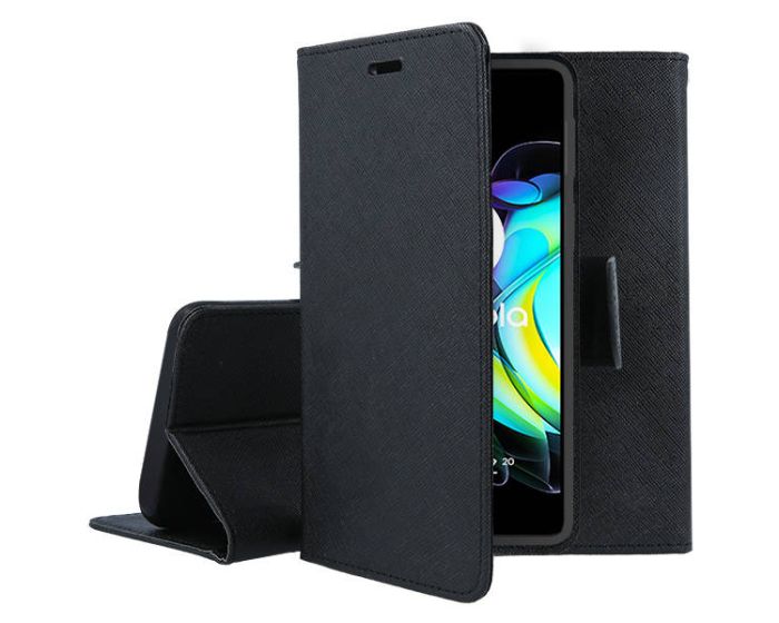 Tel1 Fancy Diary Case Θήκη Πορτοφόλι με δυνατότητα Stand Black (Motorola Moto Edge 20)
