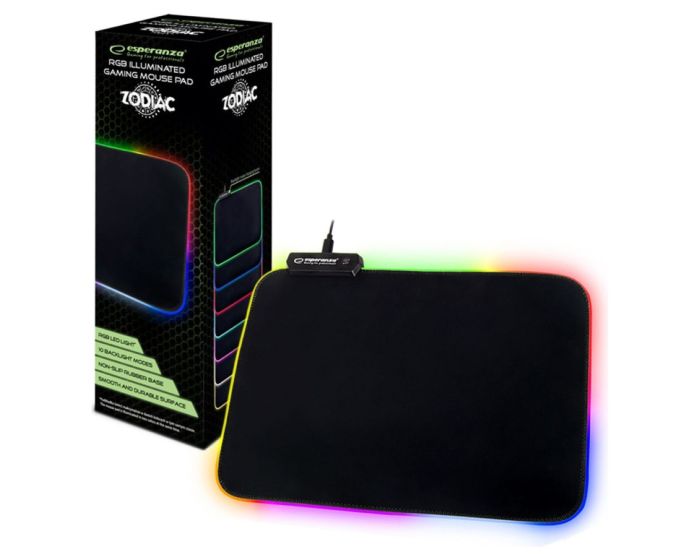 Esperanza Zodiac Gaming Mouse Pad 350x250x8 with RGB - Black