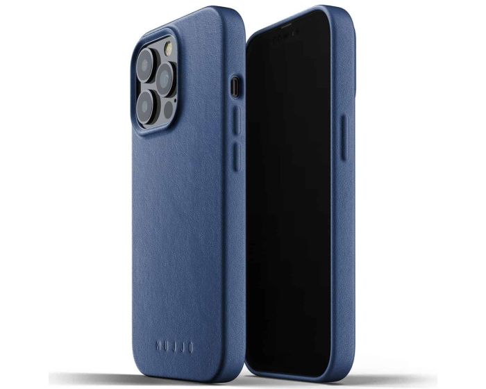 Mujjo Full Leather Classic Case (MUJJO-CL-015-BL) Δερμάτινη Θήκη - Monaco Blue (iPhone 13 Pro)