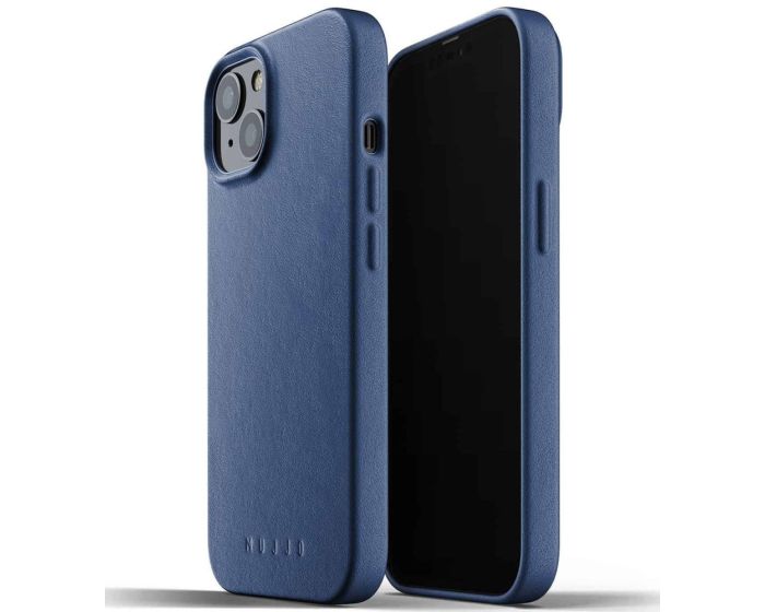 Mujjo Full Leather Classic Case (MUJJO-CL-021-BL) Δερμάτινη Θήκη - Monaco Blue (iPhone 13)