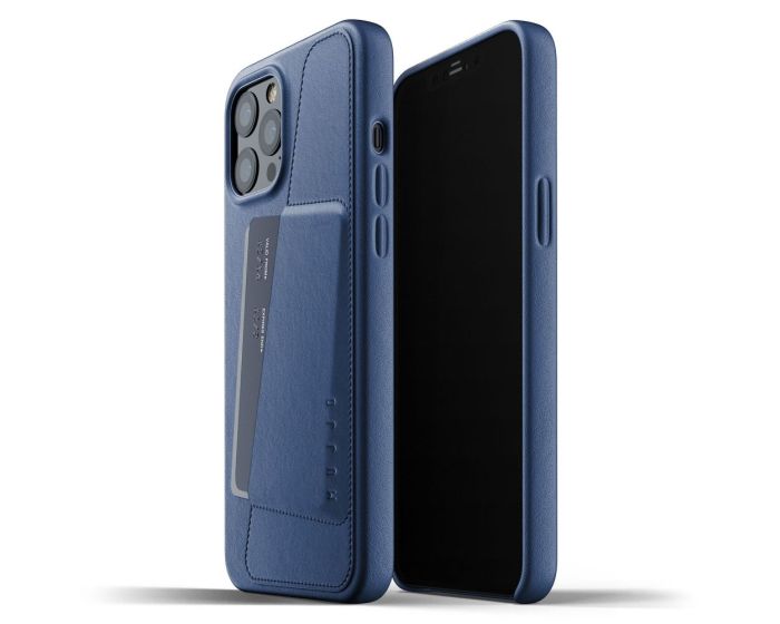 Mujjo Full Leather Wallet Case Δερμάτινη Θήκη - Monaco Blue (iPhone 12 Pro Max)