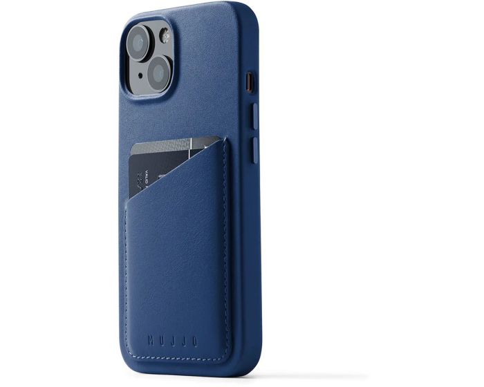 Mujjo Full Leather Wallet Case (MUJJO-CL-024-BL) Δερμάτινη Θήκη - Monaco Blue (iPhone 14)