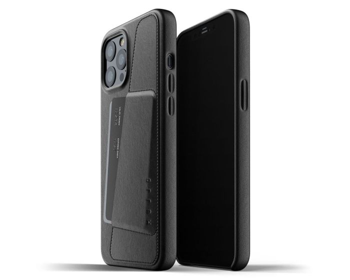Mujjo Full Leather Wallet Case Δερμάτινη Θήκη - Black (iPhone 12 Pro Max)
