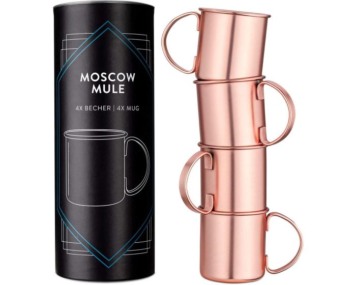 Navaris 4x Moscow Mule Copper Cups (46859.02.04) 4x 475ml Κούπες από Ανοξείδωτο Χάλυβα με Επίστρωση Χαλκού