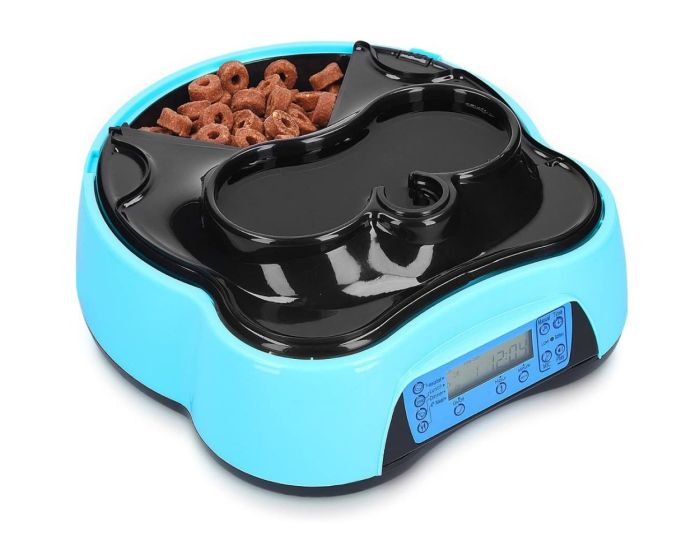Navaris Automatic Pet Food and Water Dispenser with Timer (44769.02) Αυτόματο Μηχάνημα Τροφής και Νερού για Κατοικίδια - Blue / Black