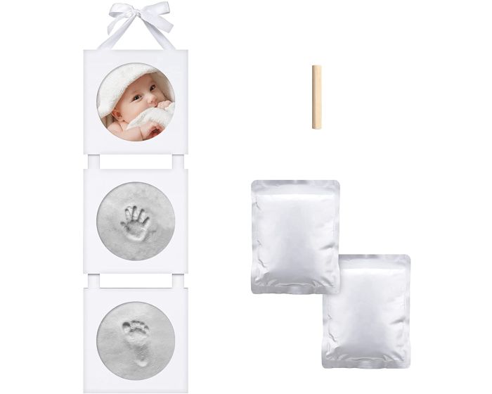 Navaris Baby Picture Hanging Triple Frame Set with Plaster Print (54252.01) Κορνίζα για Αποτύπωμα Μωρού από Πηλό - White