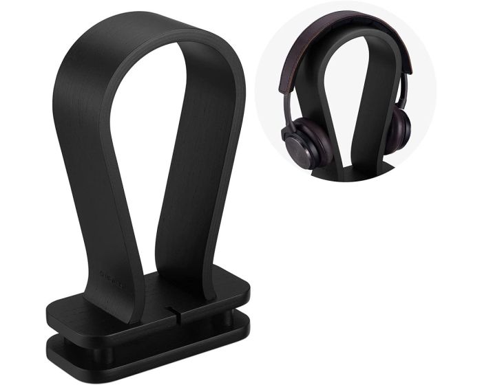 Navaris Omega Headphone Stand Ξύλινη Βάση Στήριξης Ακουστικών με Εγκοπή Καλωδίου (53329.01) Μαύρο