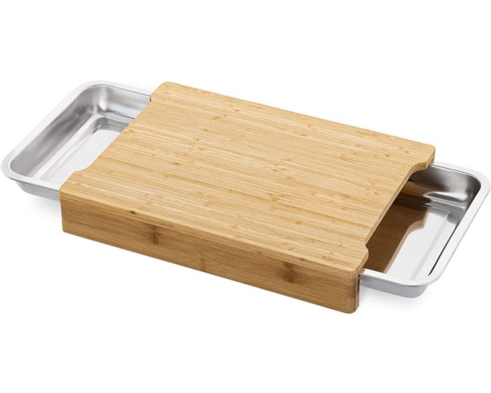 Navaris XL Chopping Board with Tray (47368.03) Ξύλο Κοπής από Bamboo με 2 Μεταλλικά Συρτάρια