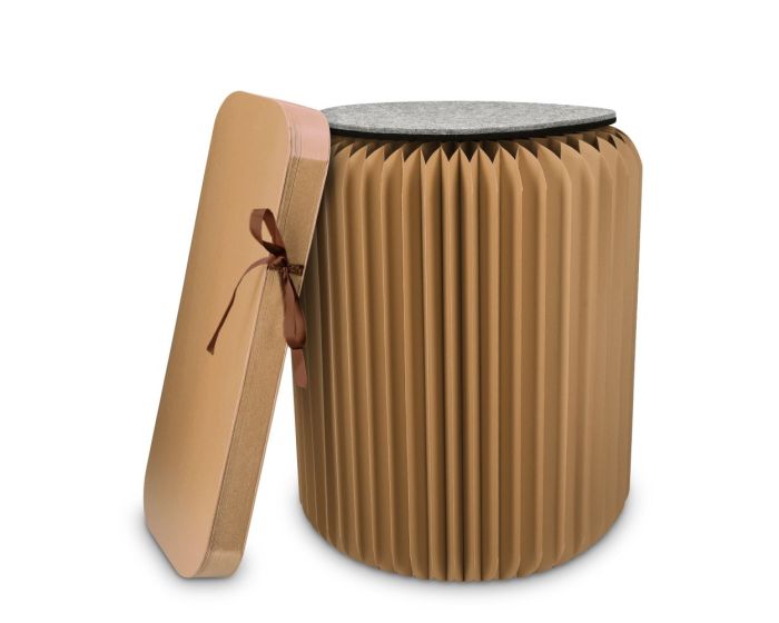 Navaris Folding Kraft Paper Stool (46266.05) Αναδιπλούμενο Σκαμπό - Καφέ