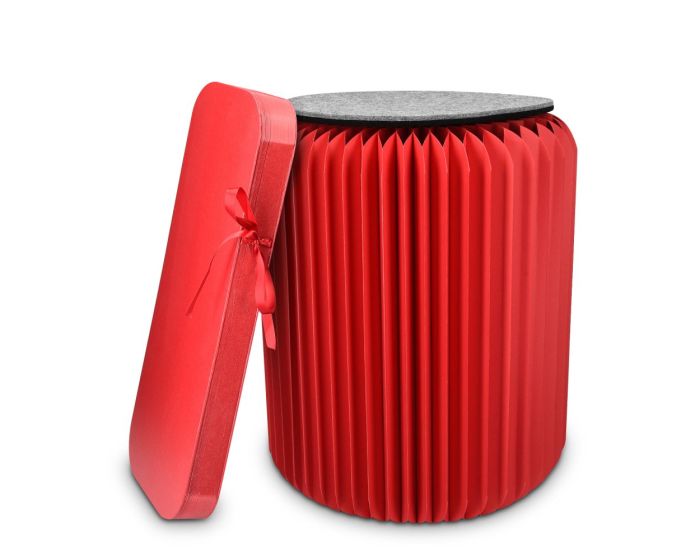 Navaris Folding Kraft Paper Stool (46266.09) Αναδιπλούμενο Σκαμπό - Κόκκινο