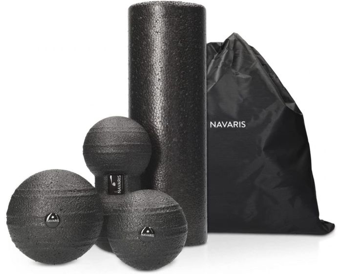 Navaris Massage Ball Roller Set of 4 (46979.04) Σετ Μασάζ Γυμναστικής - Black