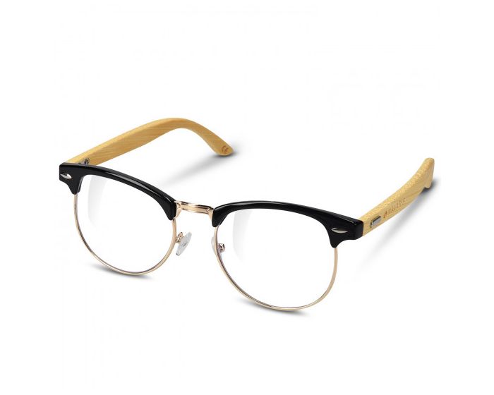 Navaris Fashionable Chic Unisex Glasses (46155.92.01) Ξύλινα Γυαλιά με φίλτρο Anti-Blue Light - Black