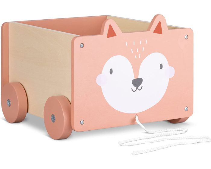 Navaris Wooden Kids Toy Box Storage Fox (51163.05) Παιδικό Κουτί Αποθήκευσης από Ξύλο - Brown
