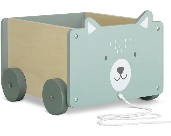 Navaris Wooden Kids Toy Box Storage Polar Bear (51163.06) Παιδικό Κουτί Αποθήκευσης από Ξύλο - Green