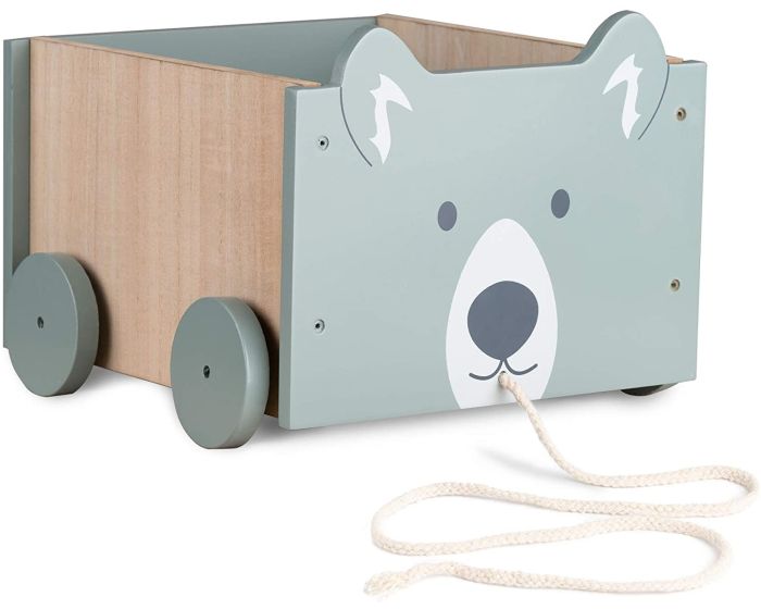 Navaris Wooden Kids Toy Box Storage Teddy Bear (51163.07) Παιδικό Κουτί Αποθήκευσης από Ξύλο - Green