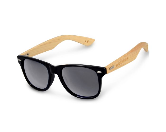 Navaris Wayfarer Unisex Sunglasses (40731.01.47) Ξύλινα Γυαλιά Ηλίου UV400 - Black