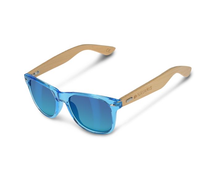 Navaris Wayfarer Unisex Sunglasses (40731.04.04) Ξύλινα Γυαλιά Ηλίου UV400 - Blue