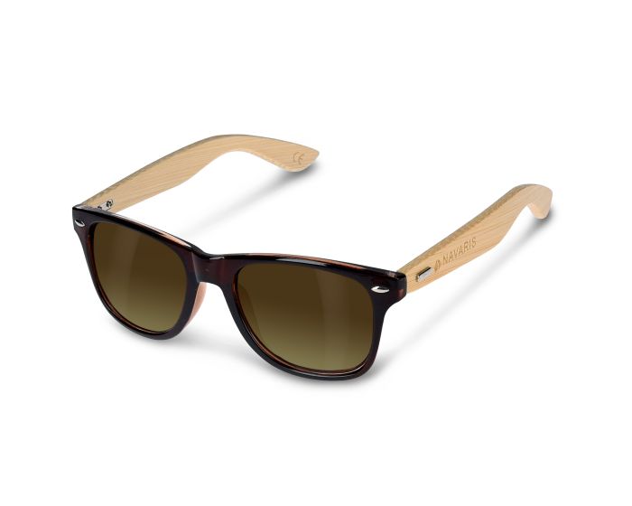 Navaris Wayfarer Unisex Sunglasses (40731.05.05) Ξύλινα Γυαλιά Ηλίου UV400 - Brown / Brown
