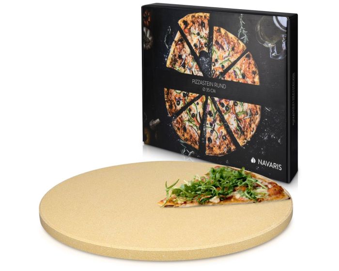 Navaris XXL Pizza Stone for Baking (46220.01) Πέτρινη Πλάκα για Φούρνο 35 x 1.5cm