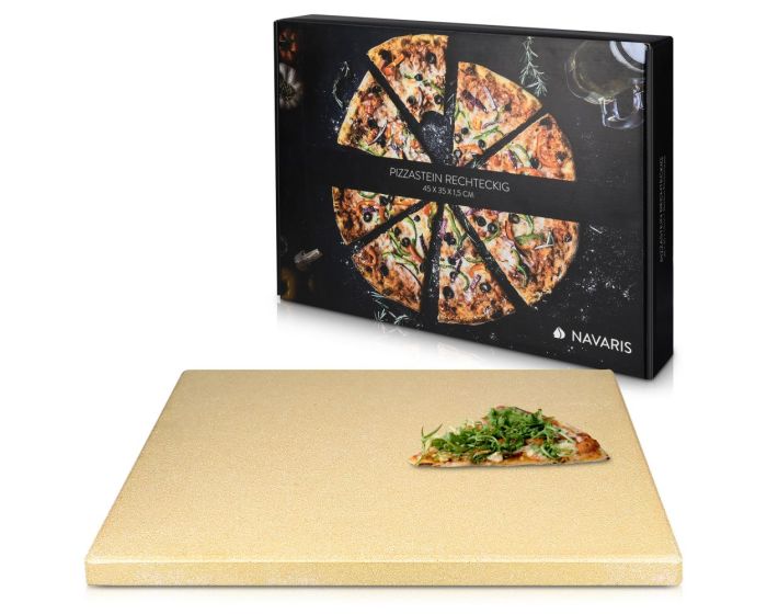 Navaris XL Pizza Stone for Baking (42561) Πέτρινη Πλάκα για Φούρνο 38 x 30 x 1.5cm