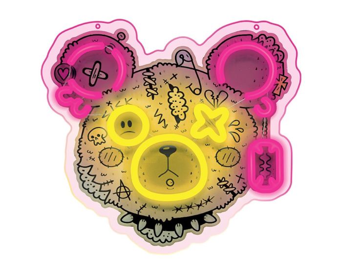 Forever Light Neon Art LED Punk Teddy Bear FLA01 Φωτιστικό - Pink / Yellow