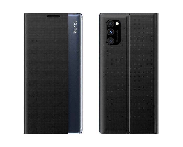 New Sleep Flip Cover Case Θήκη με Ημιδιάφανο Παράθυρο - Black (Samsung Galaxy Note 10 Lite)