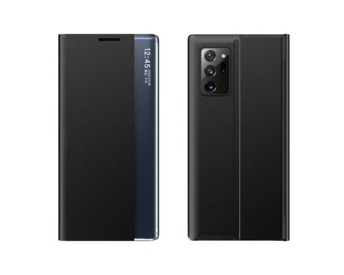 New Sleep Flip Cover Case Θήκη με Ημιδιάφανο Παράθυρο - Black (Samsung Galaxy Note 20 Ultra)