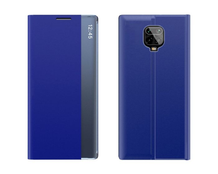New Sleep Flip Cover Case Θήκη με Ημιδιάφανο Παράθυρο - Blue (Xiaomi Redmi Note 9s / 9 Pro / 9 Pro Max)