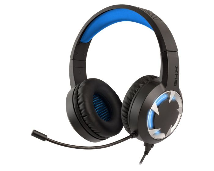 NGS GHX-510 Over Ear Gaming Headset με LED Lights & Volume Control, USB / 3.5mm - Black / Blue