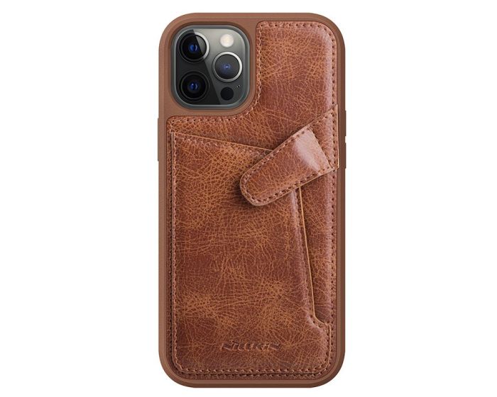 Nillkin Aoge PU Leather Back Cover Wallet Case Δερμάτινη Θήκη με Πορτοφόλι - Brown (iPhone 12 / 12 Pro)