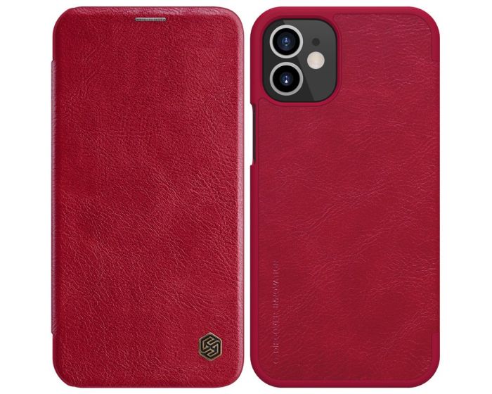 Nillkin Qin High Quality PU Leather Δερμάτινη Θήκη Book - Red (iPhone 12 Mini)