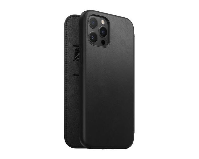 Nomad Rugged Folio Horween Leather Case Δερμάτινη Θήκη Black (iPhone 12 Pro Max)