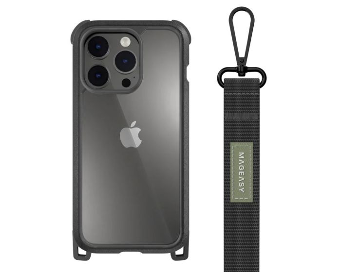 SwitchEasy Odyssey+ Rugged Utility Protective Case with Lanyard (MPH61P010LK22) Classic Black (iPhone 14 Pro)