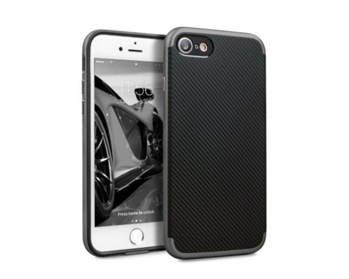 Olixar X-Duo Bumper Frame Carbon Fiber Case (60817) Black (iPhone 7  / 8)
