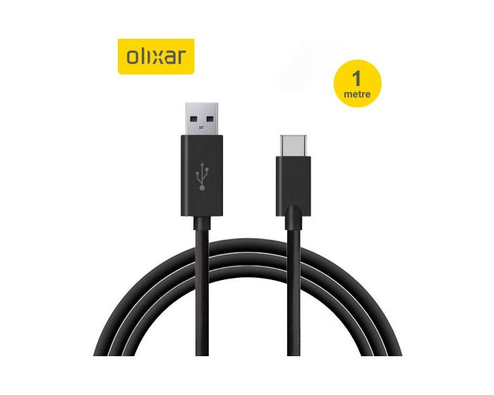 Olixar Καλώδιο USB Type-C Data Sync & Charging Cable 1m Black