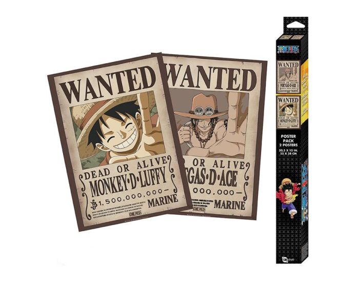 GB Eye ONE PIECE (Wanted Luffy & Ace) Posters Chibi - Σετ 2 Αφίσες 52x38cm