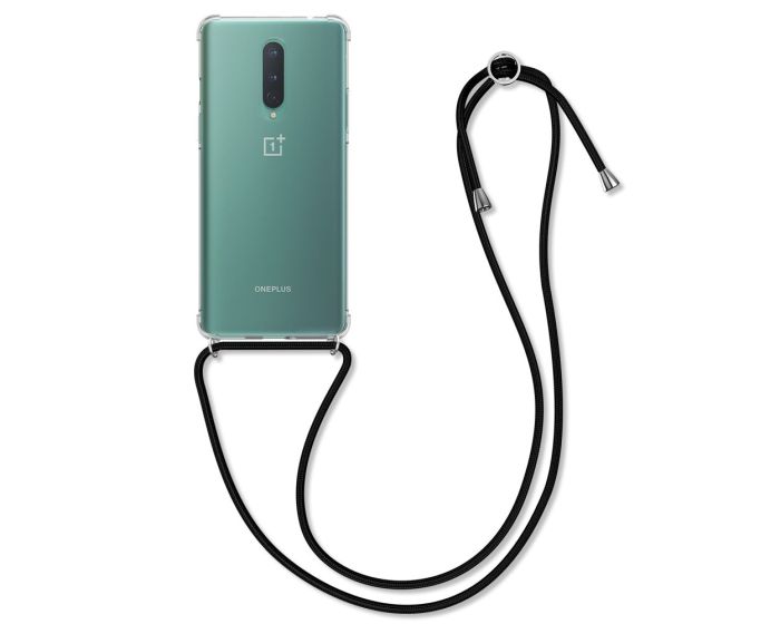 KWmobile Crossbody Silicone Case with Neck Cord Lanyard Strap (52320.01) Διάφανη (OnePlus 8)
