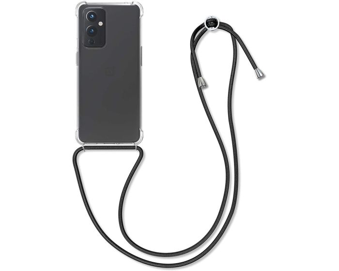 KWmobile Crossbody Silicone Case with Black Neck Cord Lanyard Strap (54436.03) Διάφανη (OnePlus 9)